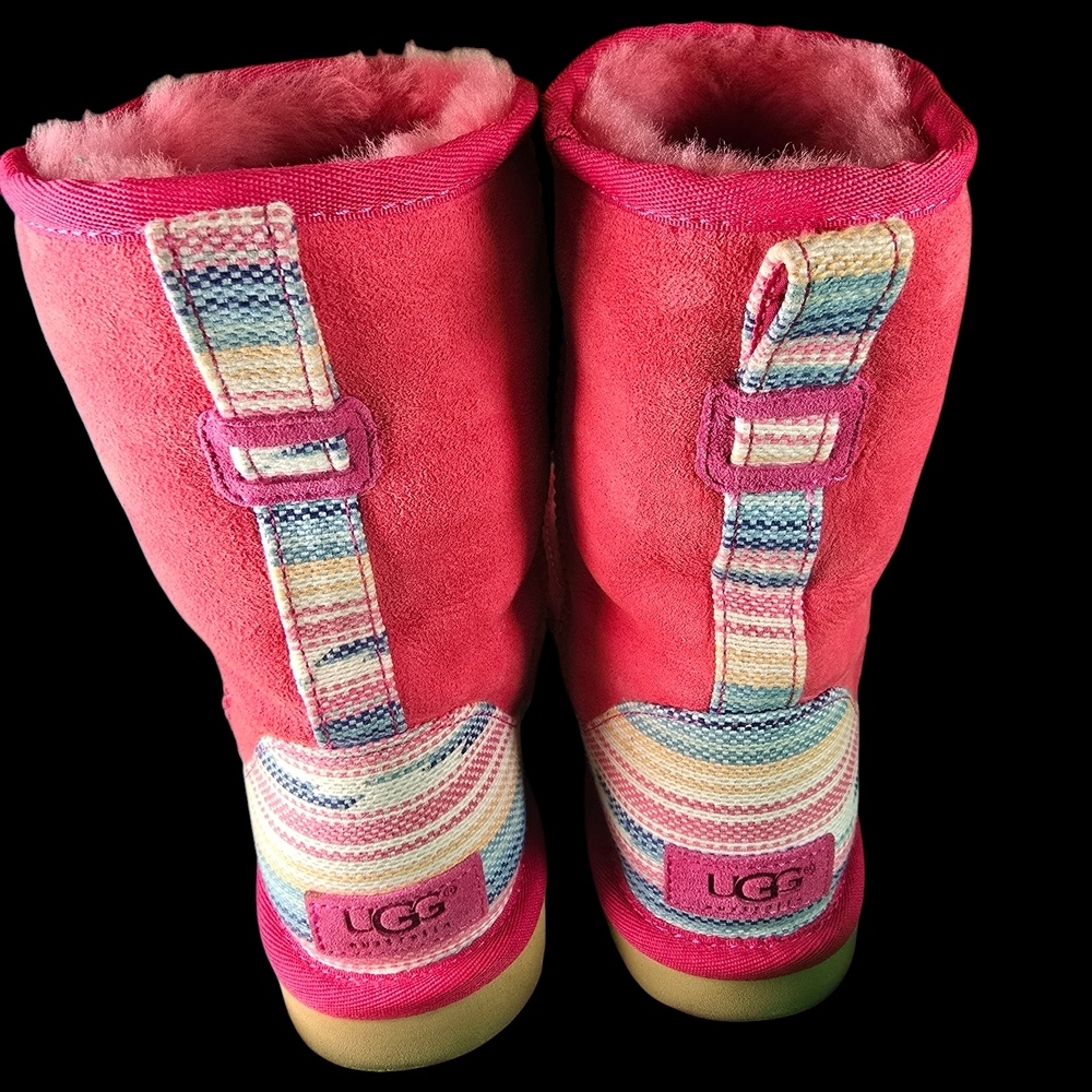 UGG Pink and Rainbow Winter Boots - Picture 2 of 12